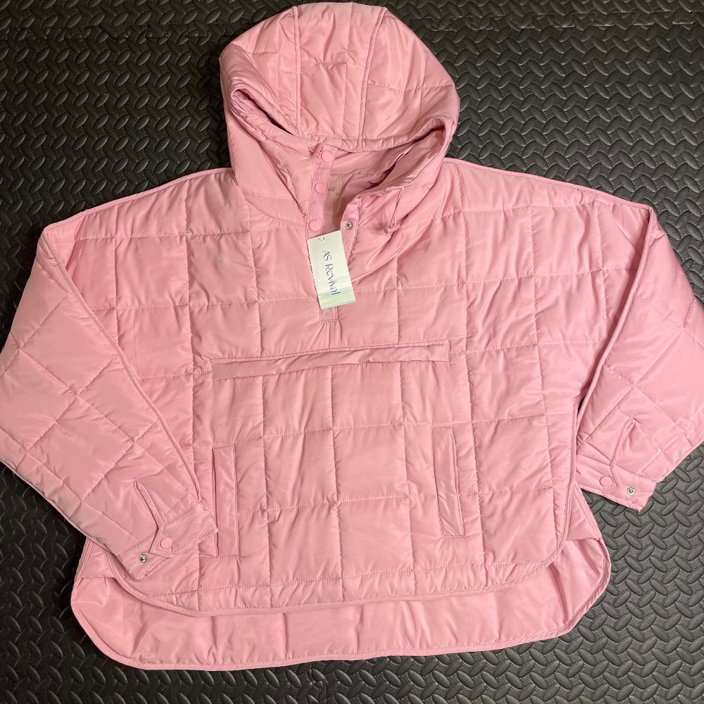 Pink Quilted Hooded Jacket